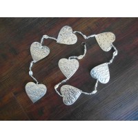 Balinese handcrafted aluminium hanging decoration hearts - 125cm   263452078837
